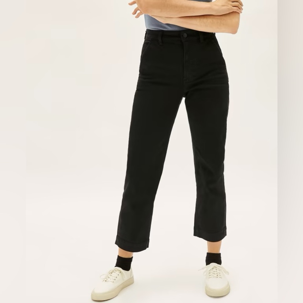 Everlane The Straight-Leg Crop, black, size 8